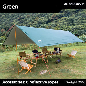 3F UL GEAR Ultralight 210T Silver Tarp Canopy Sunshade Outdoor Camping Hammock Rain Fly Beach Sun Shelter