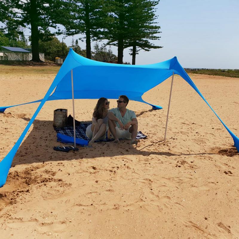 Family Beach Sunshade Lightweight Sun Shade Tent With Sandbag Anchors Comfortable For Parks & Outdoor Camping Dropshipping