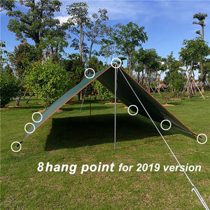 4x3m 3x3m Awning Waterproof Tarp Tent Shade Ultralight Garden Canopy Sunshade Outdoor Camping Hammock Rain Fly Beach Sun Shelter