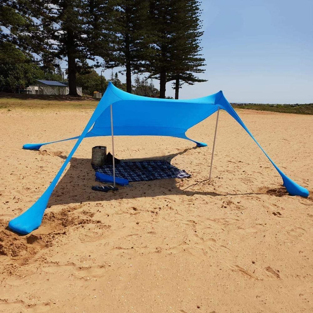 Family Beach Sunshade Lightweight Sun Shade Tent With Sandbag Anchors Comfortable For Parks & Outdoor Camping Dropshipping